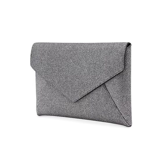 Stuart Weitzman Silver Glitter Slingback Pumps with Matching Envelope Clutch - Picture 10 of 11